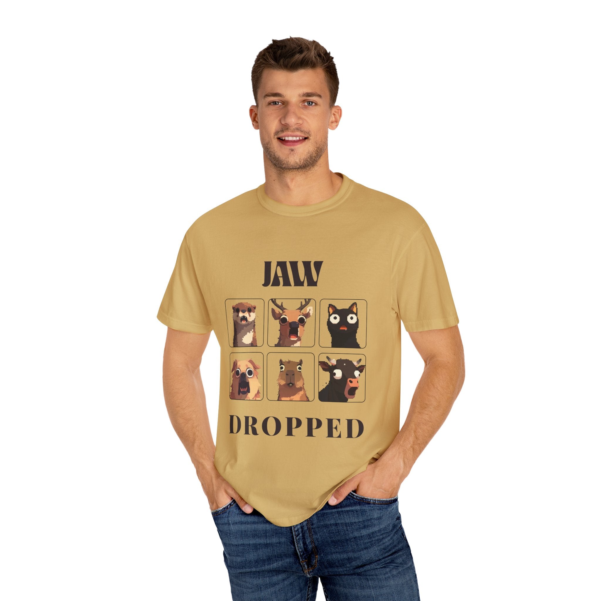 Funny Animal Graphic T-Shirt, Jaw Dropped Tee, Humorous Gift, Unisex Fashion, Casual Wear, Animal Lovers Shirt